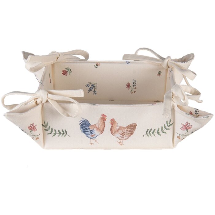 Clayre & Eef CAR47 Корзина для хлеба бежевая 35x35x8 см