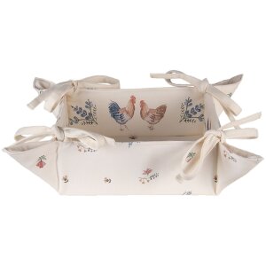 Clayre & Eef CAR47 Корзина для хлеба бежевая 35x35x8 см