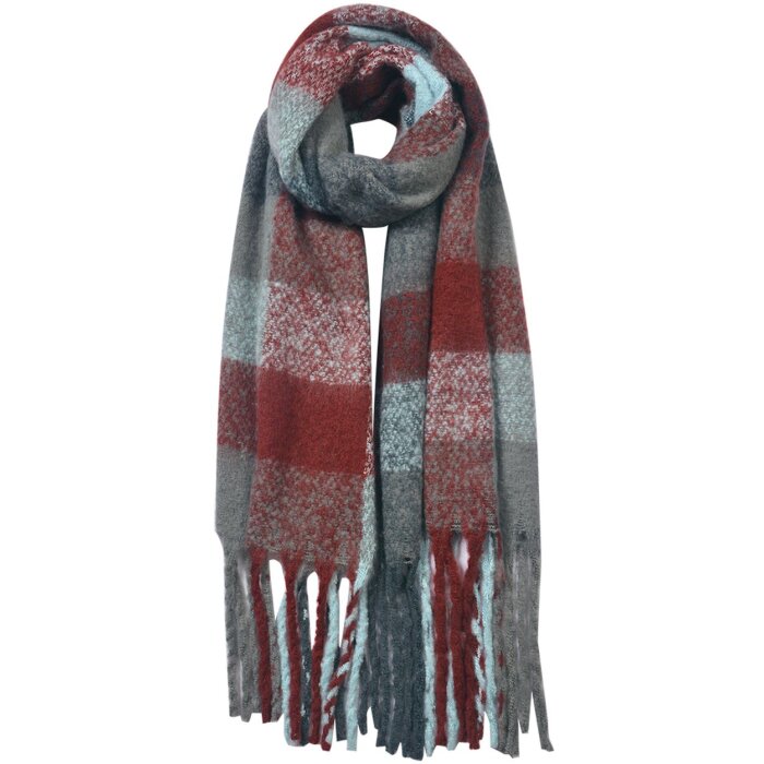Clayre & Eef JZSC0478G Шарф зимний женский серый 50x180 см