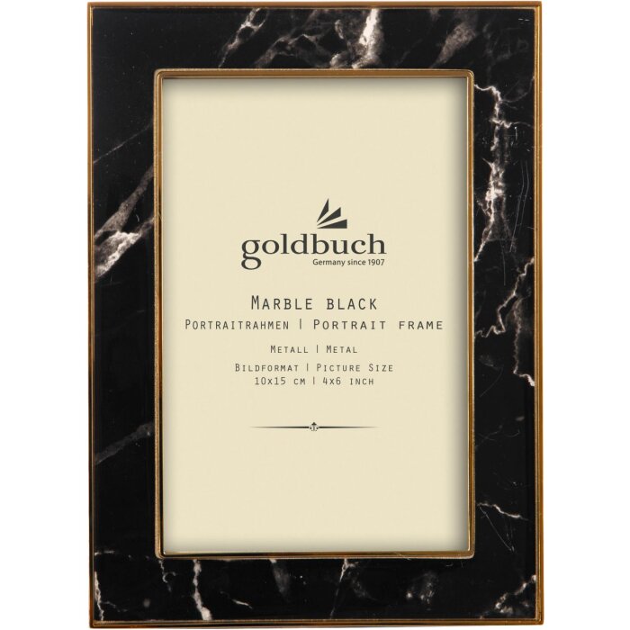 Металлическая портретная рамка Goldbuch Мрамор 10x15 см черная
