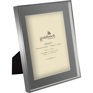 Goldbuch Metall-Rahmen Argento 15x20 cm mit grauem Passepartout