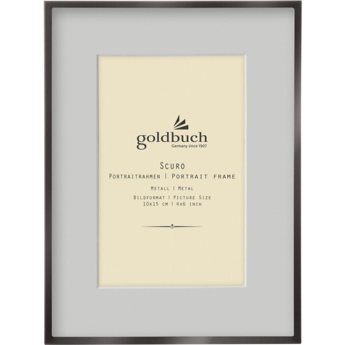 Goldbuch Metall-Fotorahmen Scuro schwarz 10x15 cm mit Passepartout