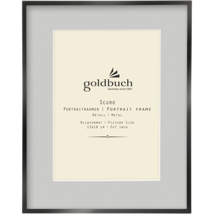 Металлическая фоторамка Goldbuch Scuro black с пассатижами 13x18 см