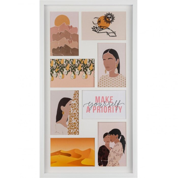 Henzo деревянная рамка для галереи Piano 8 фото 10x15 см белая 58x33 см