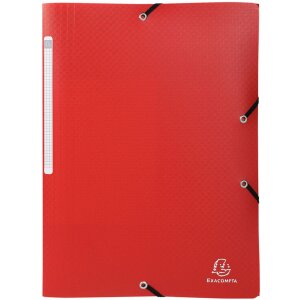 Exacompta Sammelmappe 3 Klappen Gummizug PP 400µ blickdicht A4 mit Rückenetikett