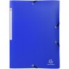 Exacompta Sammelmappe 3 Klappen Gummizug PP 400µ blickdicht A4 mit Rückenetikett