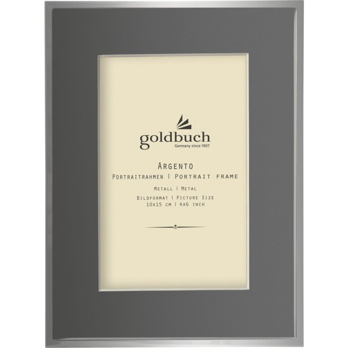 Металлическая рамка Goldbuch Argento с серым пассатижами от 10x10 см до 15x20 см