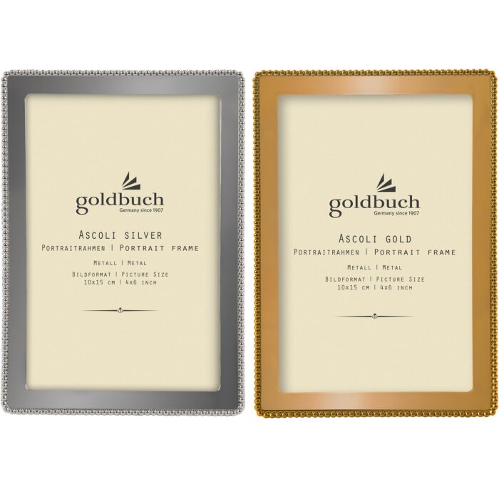 Goldbuch Fotorahmen Ascoli Metall Perlenstruktur Gold Silber 10x15 13x18 cm