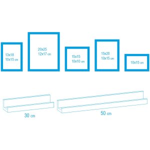 ZEP Bilderrahmen Regal Set Maratea 2 Regale 5 Rahmen