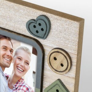 ZEP Holz-Fotorahmen Blazer 10x15 cm Knöpfe