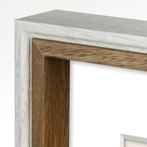 ZEP Bilderrahmen Palmi MDF Holzoptik mit Passepartout 13x18 cm bis 50x70 cm