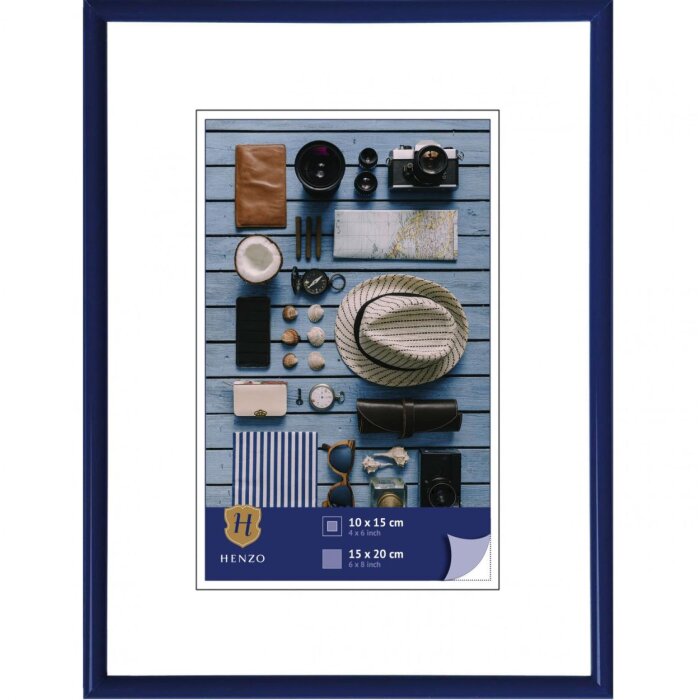 Henzo Kunststoffrahmen Napoli 15x20 cm Blau Wechselrahmen mit Klarglas