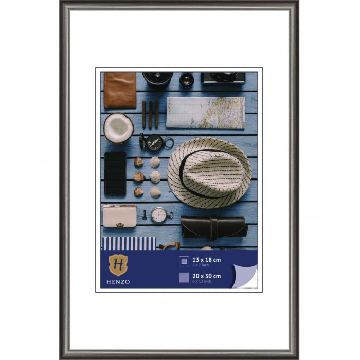 Henzo Kunststoffrahmen Napoli 20x30 cm stahlgrau Hoch- und Querformat