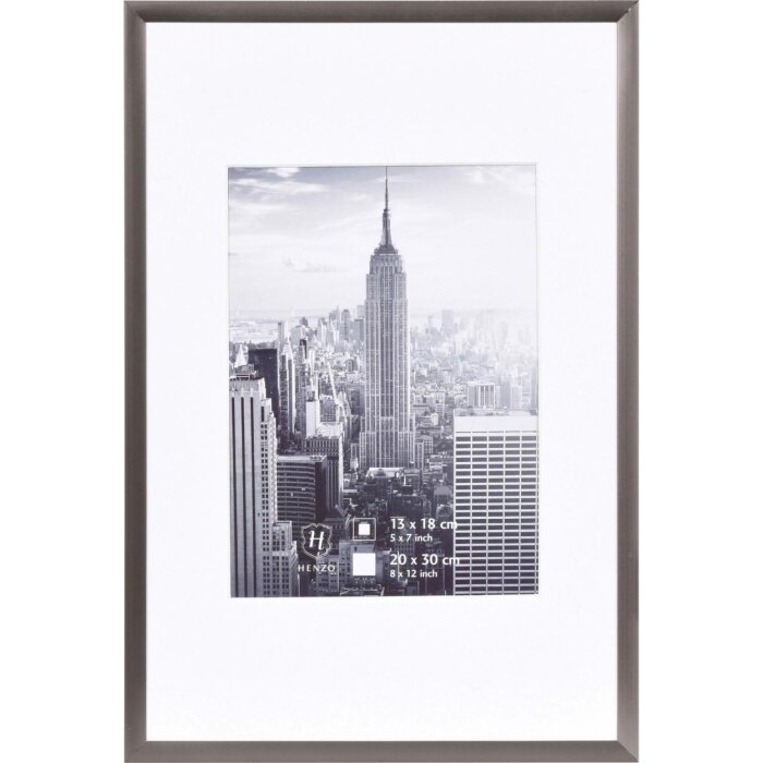 Стальная серая фоторамка алюминиевая Manhattan 20x30 см