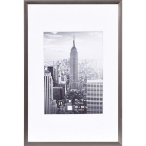 Стальная серая фоторамка алюминиевая Manhattan 20x30 см