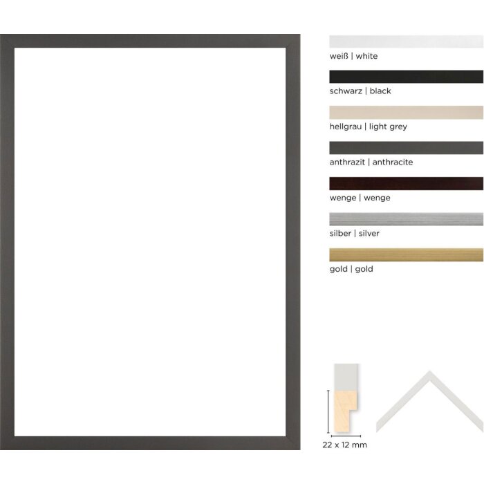 Walther Holzrahmen Sevilla 7x10 cm bis 70x100 cm 2 Glasarten