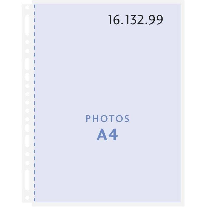 Henzo Fototaschen A4 transparent 10 Blatt säurefrei für 4-Ring-Ordner 230x297mm