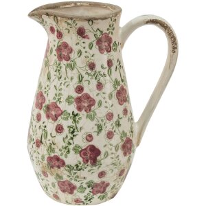 Clayre & Eef 6CE1442M Dekorativer Krug Rosa Beige...