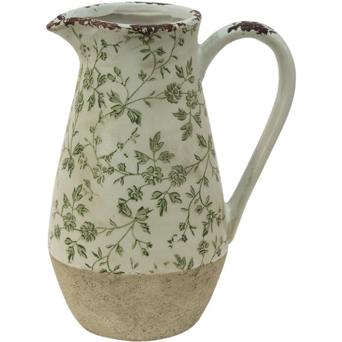 Clayre & Eef 6CE1453M Декоративный кувшин серый, бежевый 20x14x25 см
