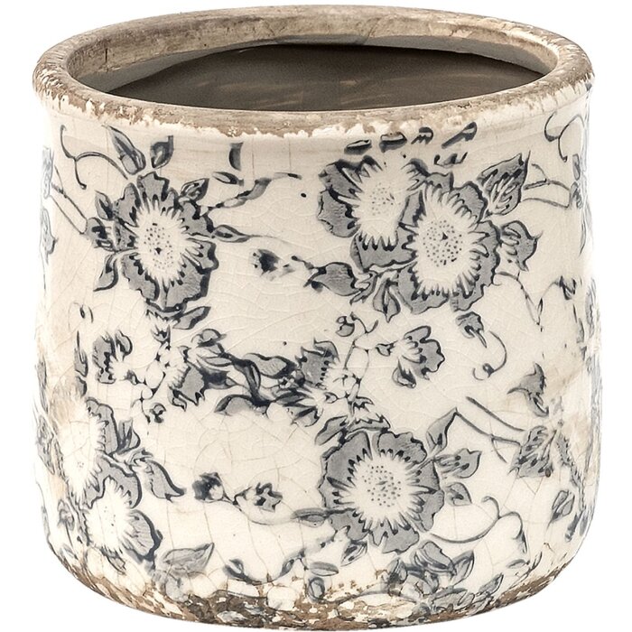 Горшок для комнатных цветов Clayre & Eef 6CE1459S серый, бежевый Ø 12x12 см