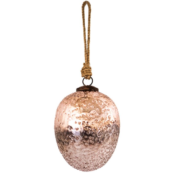Clayre & Eef 6GL3526M Рождественская безделушка розовая Ø 7x12 см