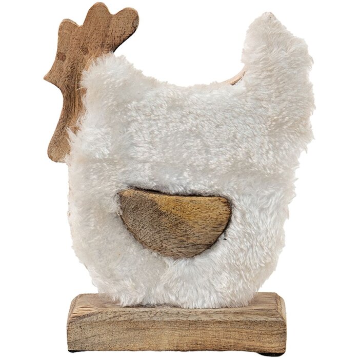 Clayre & Eef 6H2162M Декоративный петух белый, коричневый 15x5x19 см