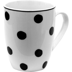 Clayre & Eef BDMU Becher Weiß Schwarz 350 ml