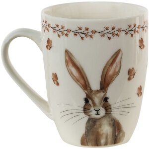 Clayre & Eef REBMU Кружка бежевая, коричневая 350 мл