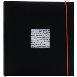 Panodia Fotoalbum Linea schwarz 30x30 cm 60 weiße Seiten Gummiband