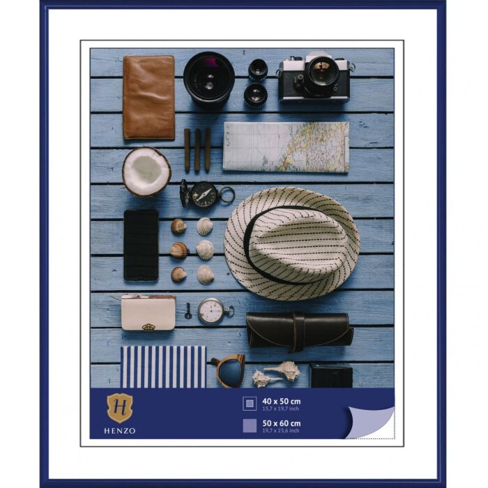 Henzo Bilderrahmen Napoli 50x60 cm blau Kunststoff Klarglas Wechselrahmen