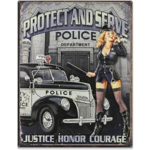ZEP Blechschild POLICE 35x45 cm Protect and Serve