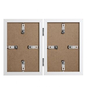 Henzo Holz-Doppelrahmen Piano 2 Fotos 10x15 cm Weiß Hochformat zum Hinstellen