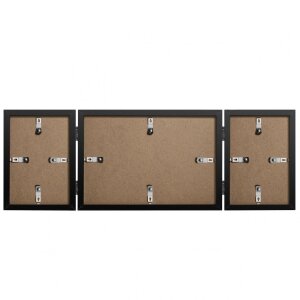 Henzo Holz-Doppelrahmen Piano 3 Fotos 10x15 cm und 15x20 cm schwarz