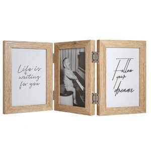 Henzo Holz-Doppelrahmen Piano 3 Fotos 10x15 cm Beige...