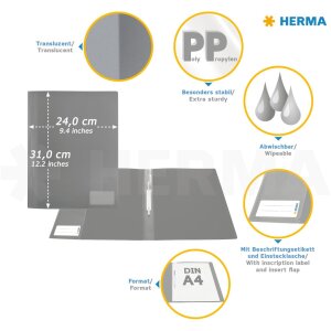 Скоросшиватель HERMA PP DIN A4 240x310 мм