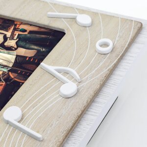 ZEP Holz-Fotorahmen Lyra Musiknotenmotiv 10x15 cm Querformat Natur