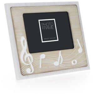 ZEP Holz-Fotorahmen Lyra Musiknotenmotiv 10x15 cm Querformat Natur