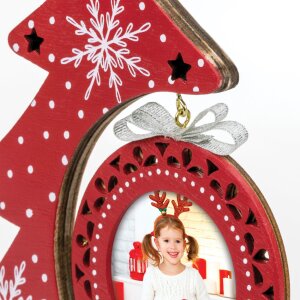 ZEP Елочная фоторамка Нестор красная 6х6 см (16х4,5х19 см)