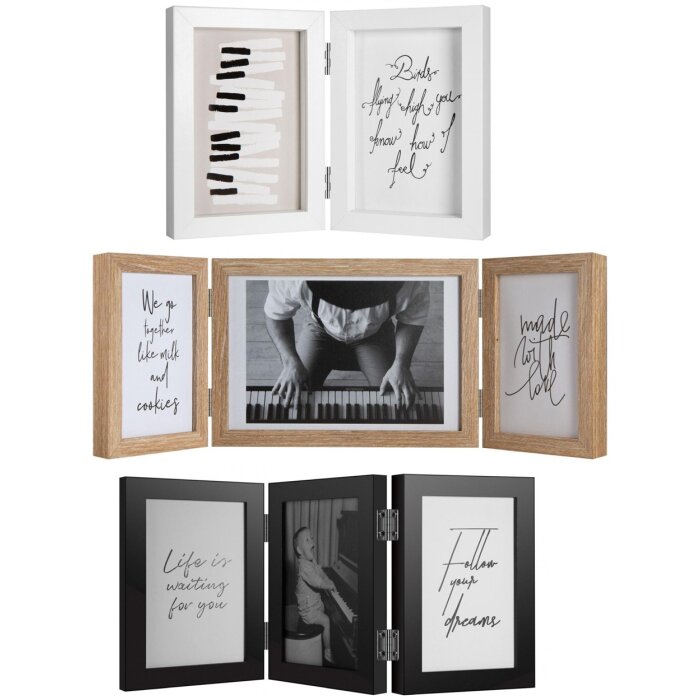 Деревянная двойная рамка Henzo Piano 2 - 3 фотографии 10x15 см и 13x18 см