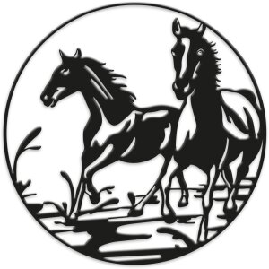 ZEP металлическое настенное украшение HORSES 60 см...