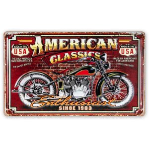 ZEP Blechschild CLASSIC 40x24x0,4 cm Motorrad rot