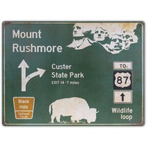 ZEP Blechschild ROADS 57,5x43x0,4 cm Mount Rushmore