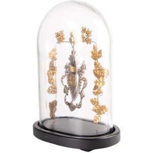 Clayre & Eef 65174 Glasglocke mit Dekoration 26x16x37...