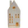 Clayre & Eef 6CE1504 Dekoration Haus mit LED 8x5x18 cm Beige