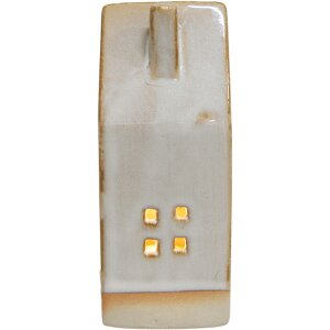 Clayre & Eef 6CE1506 Dekoration Haus mit LED 5x5x12 cm Beige