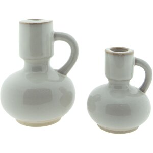 Clayre & Eef 6CE1516 Kerzenständer 12x10x14 cm Beige