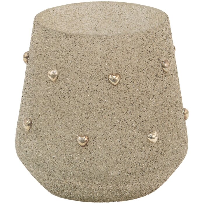 Clayre & Eef 6GL3633 Держатель для свечей Ø 11x11 см бежевое стекло