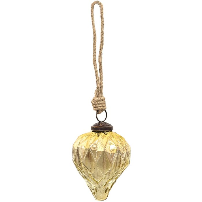 Clayre & Eef 6GL3648 Рождественская безделушка Ø 7x8 см Рождественская безделушка золотого цвета