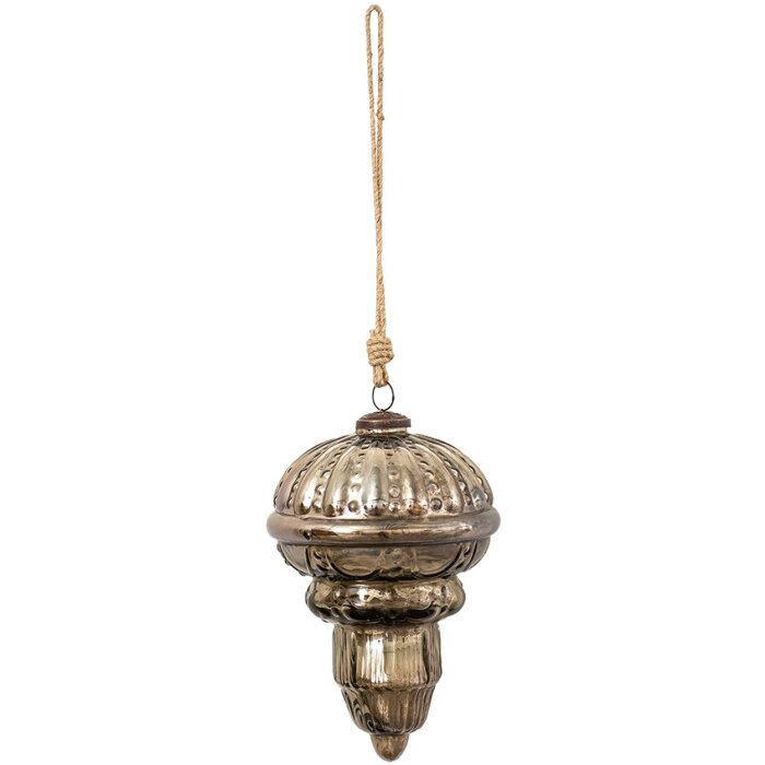 Clayre & Eef 6GL3653 Елочная игрушка Ø 14x22 см коричневая - серебристый цвет