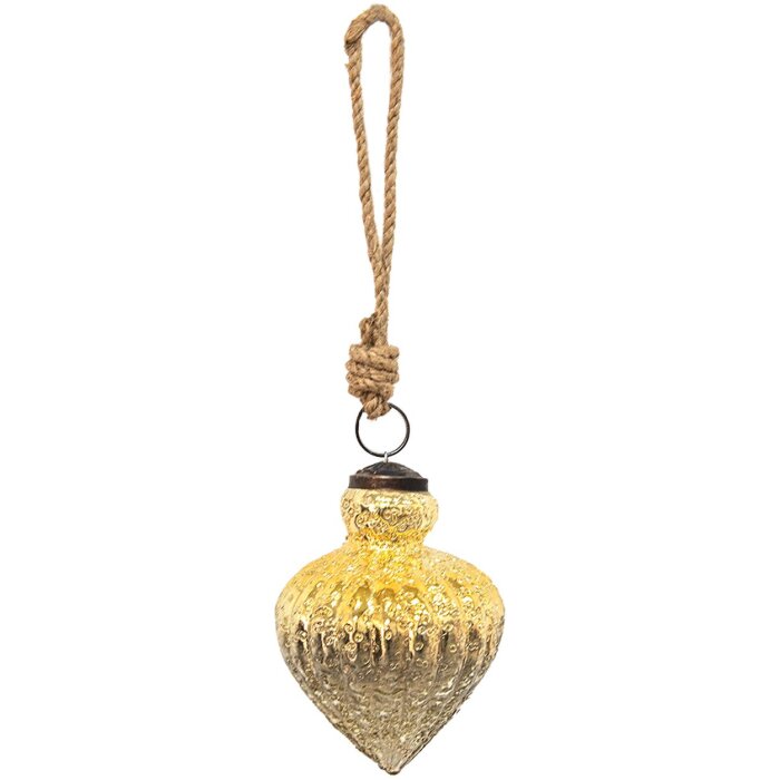 Clayre & Eef 6GL3654 Рождественская безделушка Ø 8x11 см Рождественская безделушка золотого цвета